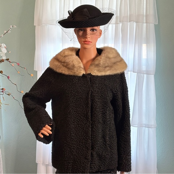 Jackets & Blazers - Vintage Persian Lamb Jacket w/ Fur Collar | Circa 1960 | Restyled Bomber